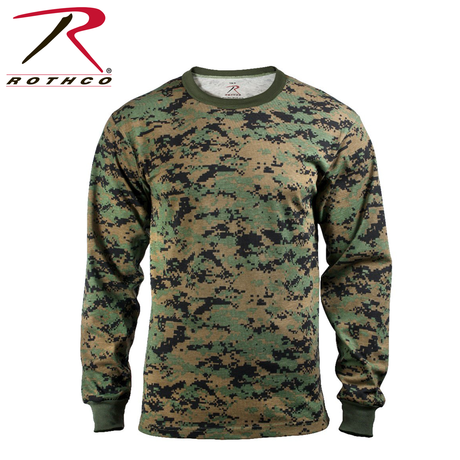 Rothco 5494 Long Sleeve Digital Camo T-Shirts - Woodland Digital Camo ...