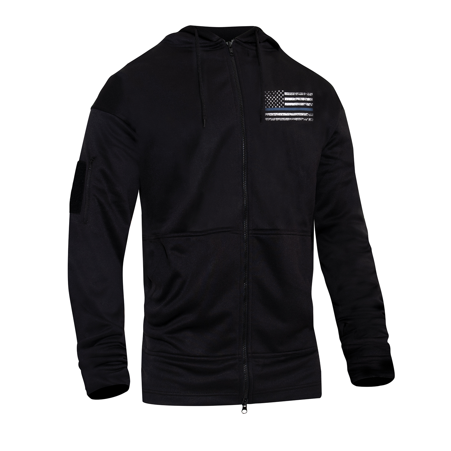 Rothco Thin Blue Line Concealed Carry Zippered Hoodie Black