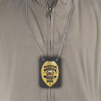Police Badge Necklace ID Holder Chain