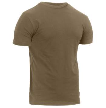 Rothco Athletic Fit Solid Color Military T-Shirt - Coyote Brown, XL