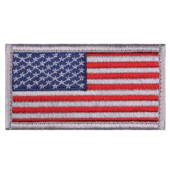 AMERICAN FLAG EMBROIDERED PATCH CAMO BROWN TAN USA US w/ VELCRO® Brand  Fastener