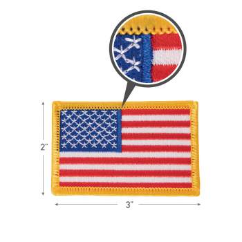 The flag of the USA, Embroidered Patch on a Shield, Size: 2 x 2.2 inches -  EmbroSoft