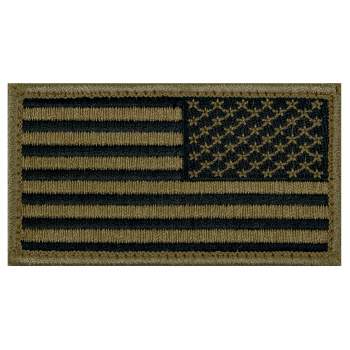 American Flag Embroidered Tactical Patch Gold Border w/ Velcro Brand Fastener