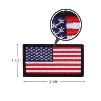 VELCRO® BRAND Fastener Morale HOOK PATCH USA US Flag Forward Facing Patches  3x2