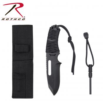 7 Steel Blade Hunting Knife With Fire Starter (with Carrying Case
