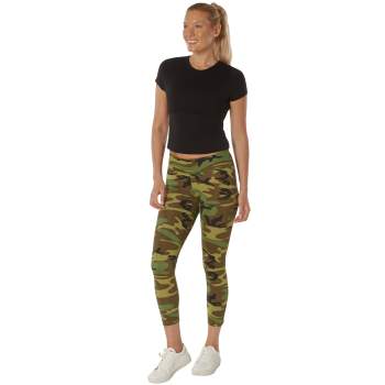 Womens Workout Army Camo Leggings with Pockets Green/Brown