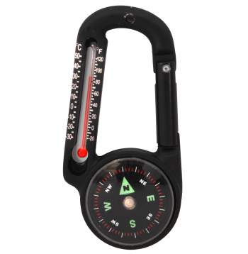 Compass Thermometer Carabiner Outdoor Hiking Tactical Survival Key Ring  Belt USA