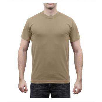 Rothco Solid Color Poly/Cotton Military T-Shirt, Brown, Medium