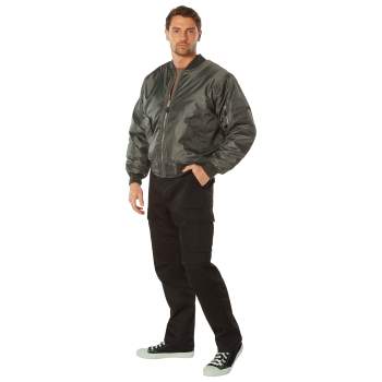 Top Gun Official B-15 Men's Flight Bomber Jacket with Patches Black / M