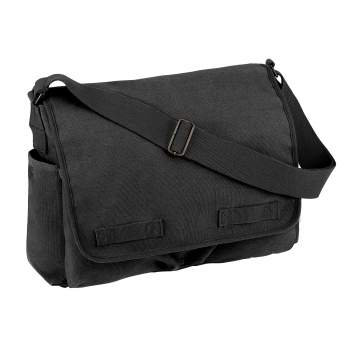 BLACK Canvas Messenger Bag Travel Women Crossbody Diaper Bag